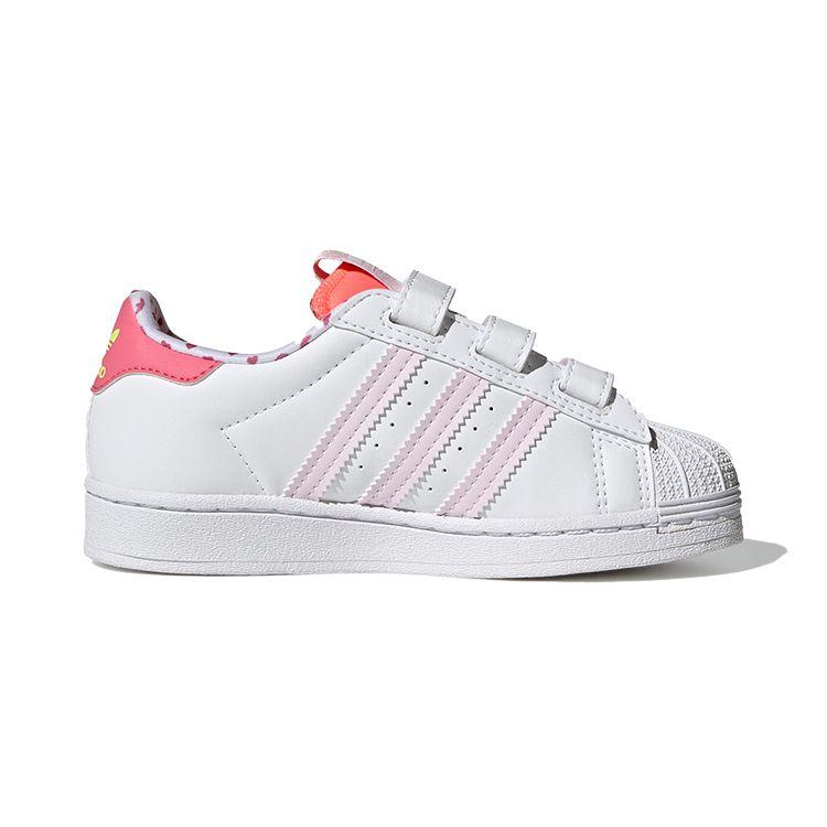 adidas Superstar Shell Toe Little Kid День Святого Валентина Детские кроссовки Белое облако-Белый розовый оттенок GY3337
