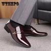 Spring Summer Pointed-toe Glossy Leather Shoes Men's Youth Korean Vintage British Business Formal Wedding Bridegroom Shoes Casual PU Shoes