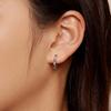 Black and white hoop earrings silver clasp earrings