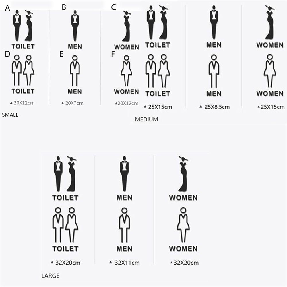 Акриловые вывески для туалета, черные таблички для туалета, знак ориентации для мужчин и женщин, туалетные таблички, дверные таблички