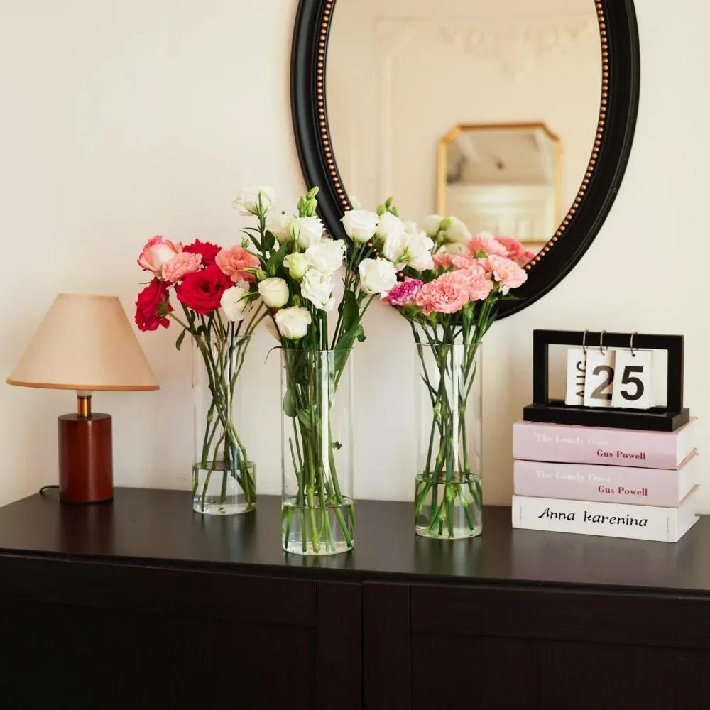 7 шт. Стеклянные цилиндрические вазы для украшения центра стола - 10 дюймов высотой стеклянные вазы для цветов украшение дома свадебное украшение стола ваза