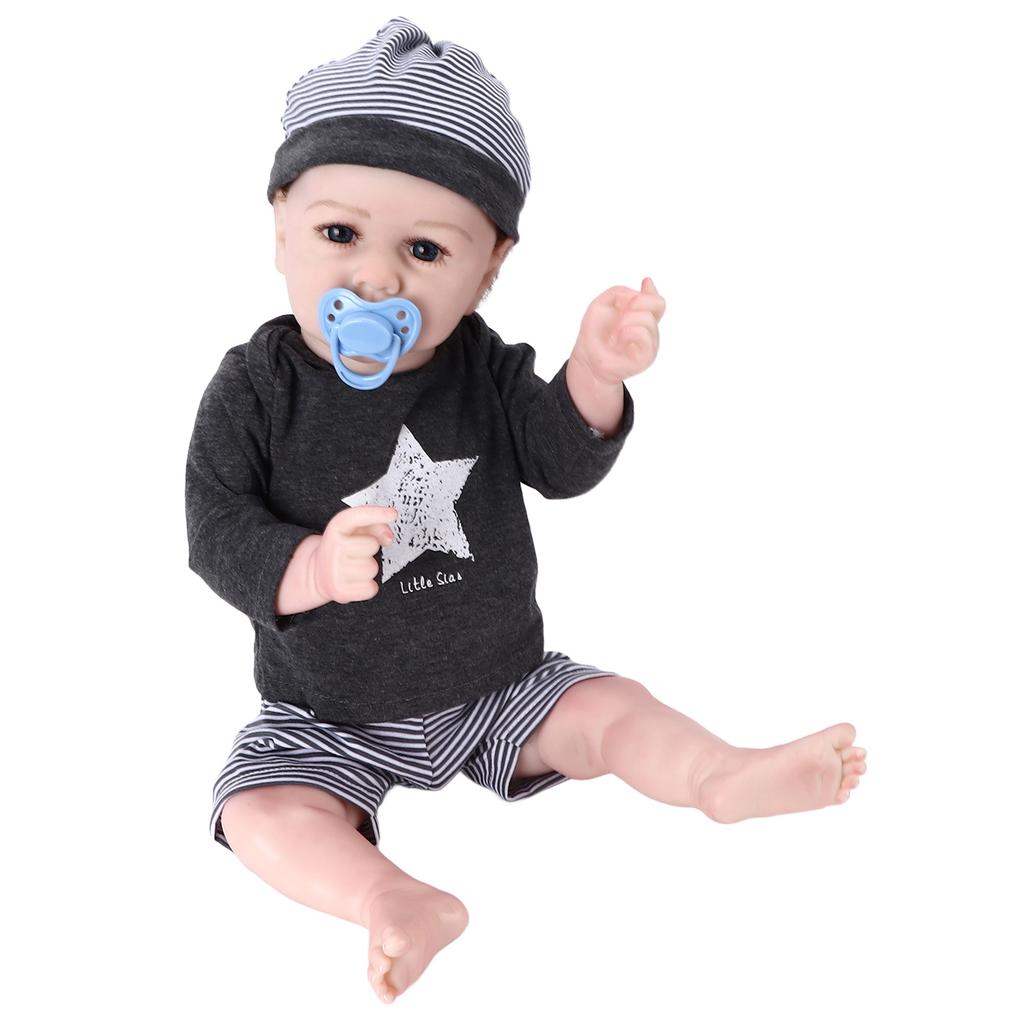 Reborn Boy Doll Lifelike Vinyl Safe Weighted 22 Inch Newborn Baby Doll for 3 Years Old Above
