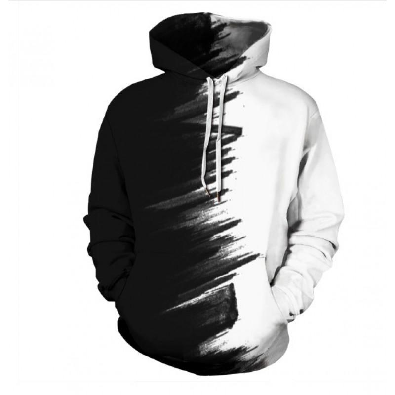 Mens Womens Christmas Santa 3D Digital Print Hooded Sweatshirt Loose Fit Winter Casual Top