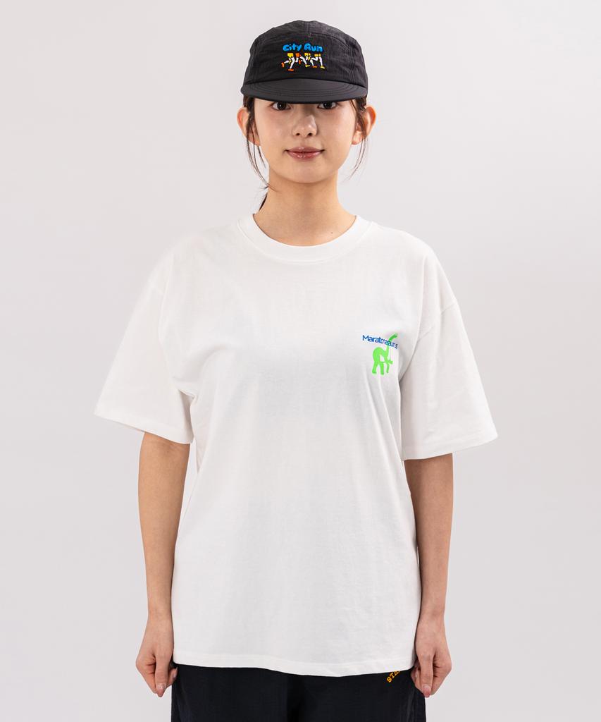 BIGWAVE COLLECTIVE Dinosaur Running Club Short Sleeve T-Shirt (Off-White)