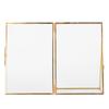 Brass Retro Glass Metal Desktop Photo Frame Bracket Copper Strip Metal Photo Frame;4*6inch :