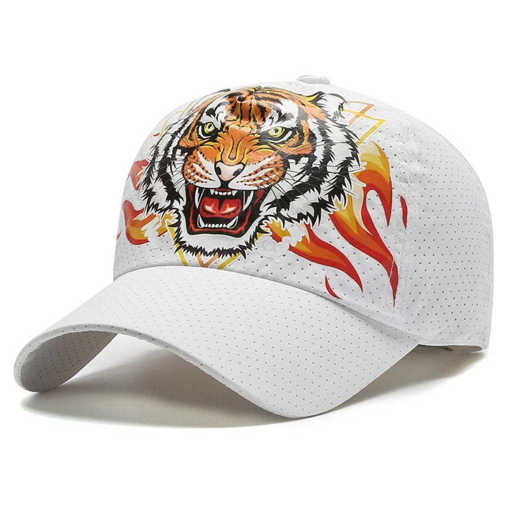 Sun Protection Summer Sun Hat Tiger Head Printed Baseball Cap Fishing Cycling Hat For Women Men