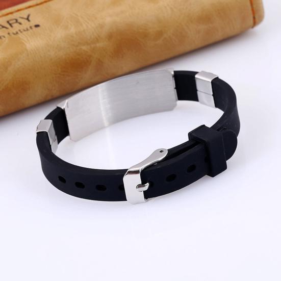 Мужской гороскоп из нержавеющей стали силиконовый браслет застежка-манжета браслет