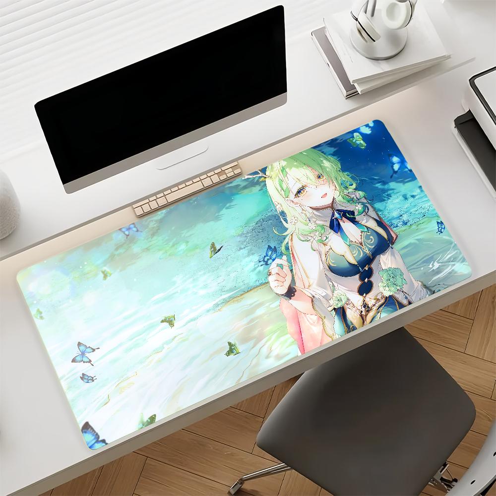 Antislip Gaming Mouse Pad Stitched Edge Desk Mat Large Size Cozy Room Style Anime Girl Design Keyboard Pad for Gamers