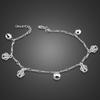100 %925 Sterling Silver Cute Bell Crown Anklets For Women Foot Jewelry 26cm Beach Barefoot Sandals Bracelet On The Leg Ankle