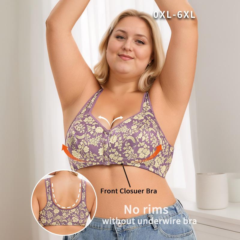 Бюстгальтеры Больших Размеров 0XL-6XL Без Косточек С Застежкой Спереди Майка Нижнее Белье