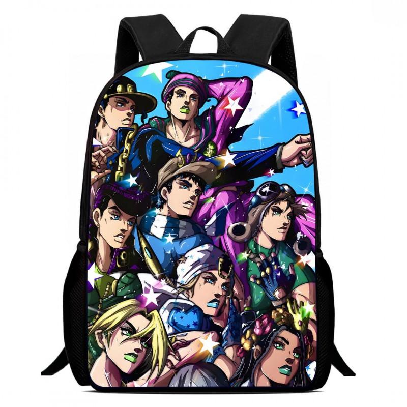JoJos Bizarre Adventure Cartoon Kids Backpack School Lightweight Ergonomic Double Strap Bag With Printed Design Grades