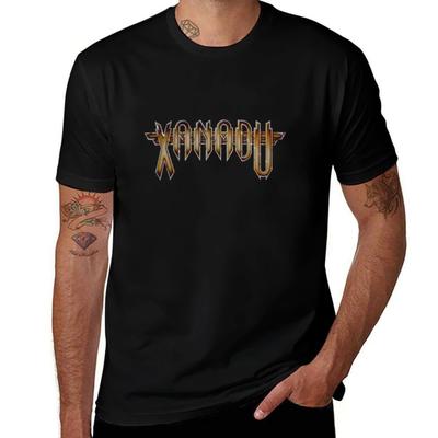 Футболка Xanadu, черная хлопковая футболка, однотонная, для мужчин, аниме-футболки для мужчин, мужская футболка, футболка из плотного хлопка.