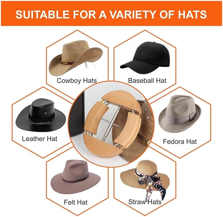 Wooden multi directional CAP support hat shaper Brown  suitable for cowboy hat  baseball cap and cap