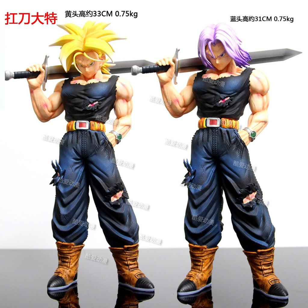 JJ Studio Фигурка Транкс Dragon Ball Z Стиль Меча Сменные Головы ПВХ 34см/13.39Дюйма Аниме Коллекционная Модель Подарок Декор