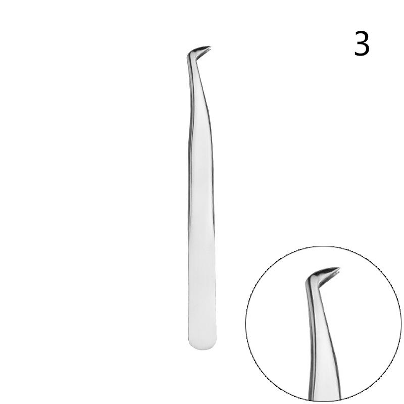 Anti-Slip Stainless Steel Lash Extension Tweezers Curved Tip Straight High Precision for Nail Art Makeup Beauty Tools