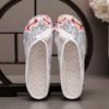 Жемчужные тапочки Ханфу Сетчатые вышитые туфли Этнический стиль Тапочки Баотоу Аксессуары для Ханфу