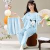 Girls Ice Silk Pajama Set Lightweight 3-Piece Chinese Style Sleepwear Kids Ages 8