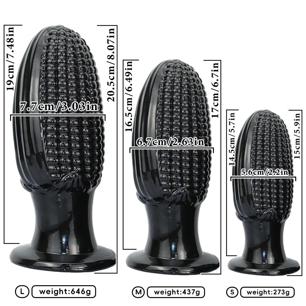 Corn-Shaped Anal Plug & Dildo - Realistic Adult Toy for Women, Novelty Stretching Butt Plug with Flared Base, Adult Sex Toy