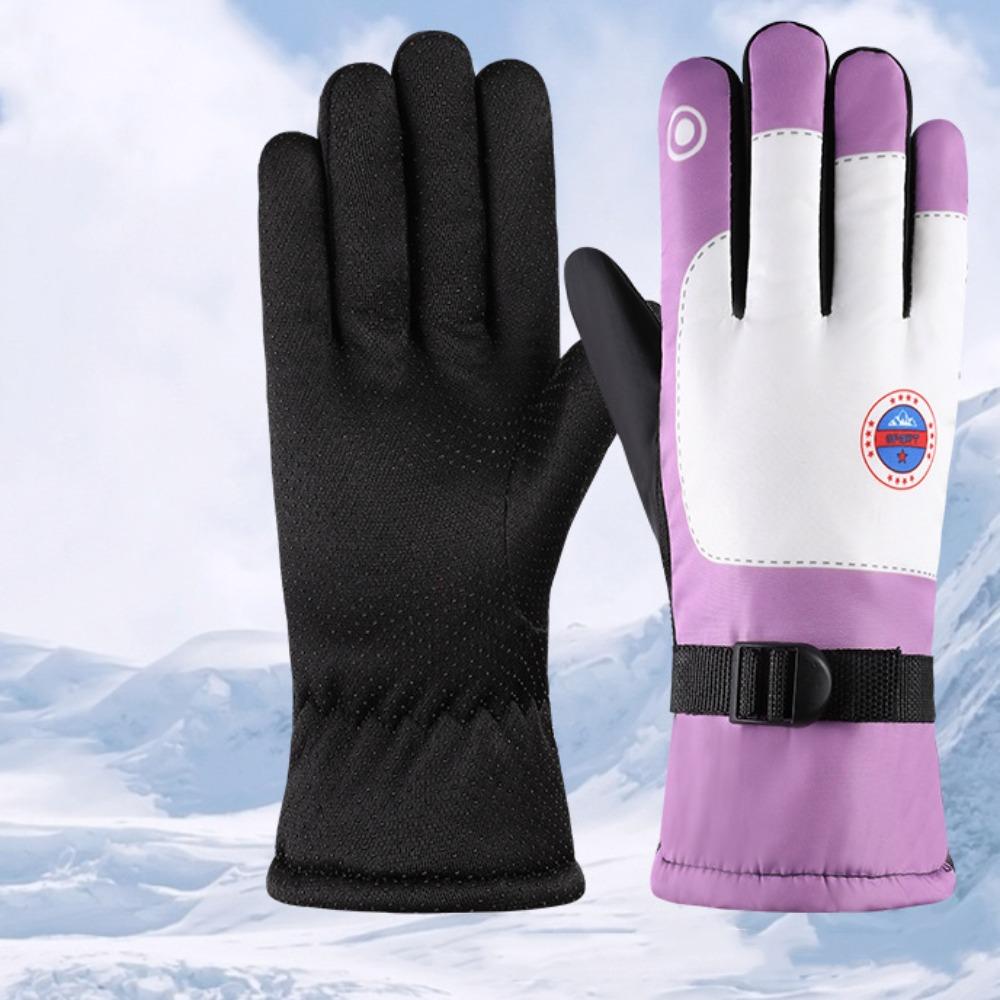Полиэстеровые плюшевые сенсорные снежные перчатки, нескользящие перчатки для верховой езды, прочные лыжные перчатки, для улицы