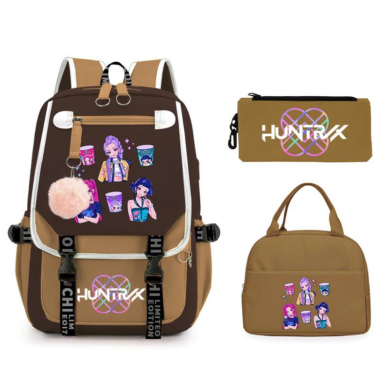 KPop Demon Hunters Rumi Anime Merchandise Backpack and Pencil Case Convenient Backpack for Couples for Business Trips and Travel