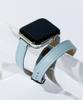 Adeo Apple Watch Двойной ремешок Тонкий Double Tour Веганская кожаная ремешок для часов Небесно-белый (Тип)