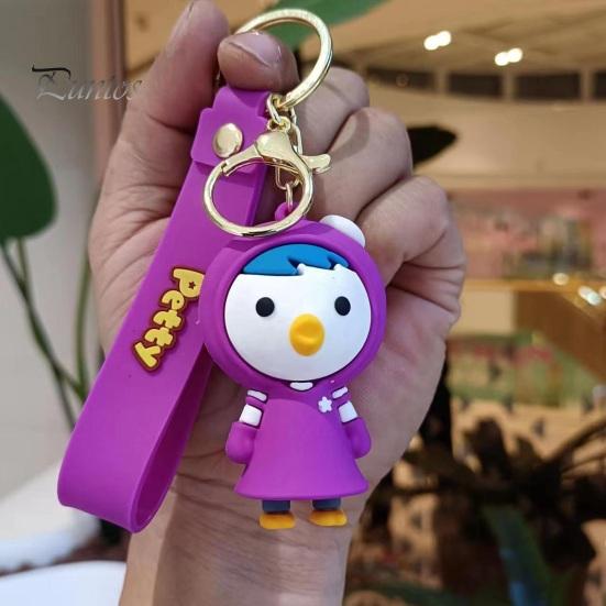 Брелок для ключей, милый мультяшный персонаж, бобр, полированный обруч из нержавеющей стали, зажим для омара, красочный брелок для ключей, органайзер для ключей, ремешок на запястье, школьная сумка, кулон, брелок