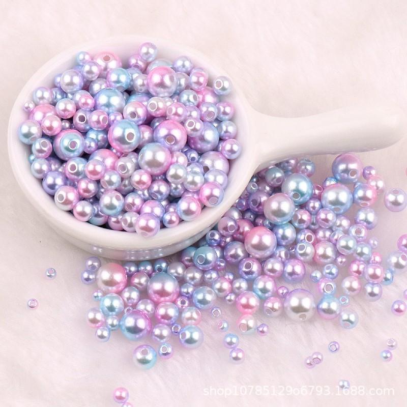 Градиентный жемчуг-русалка, бусины разных размеров, искусственный жемчуг с отверстием для ювелирных изделий своими руками, браслетов