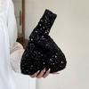 Blingbling Knot Handbag Paillette Portable Storage Bag Simple Sequin Evening Bag  Girl