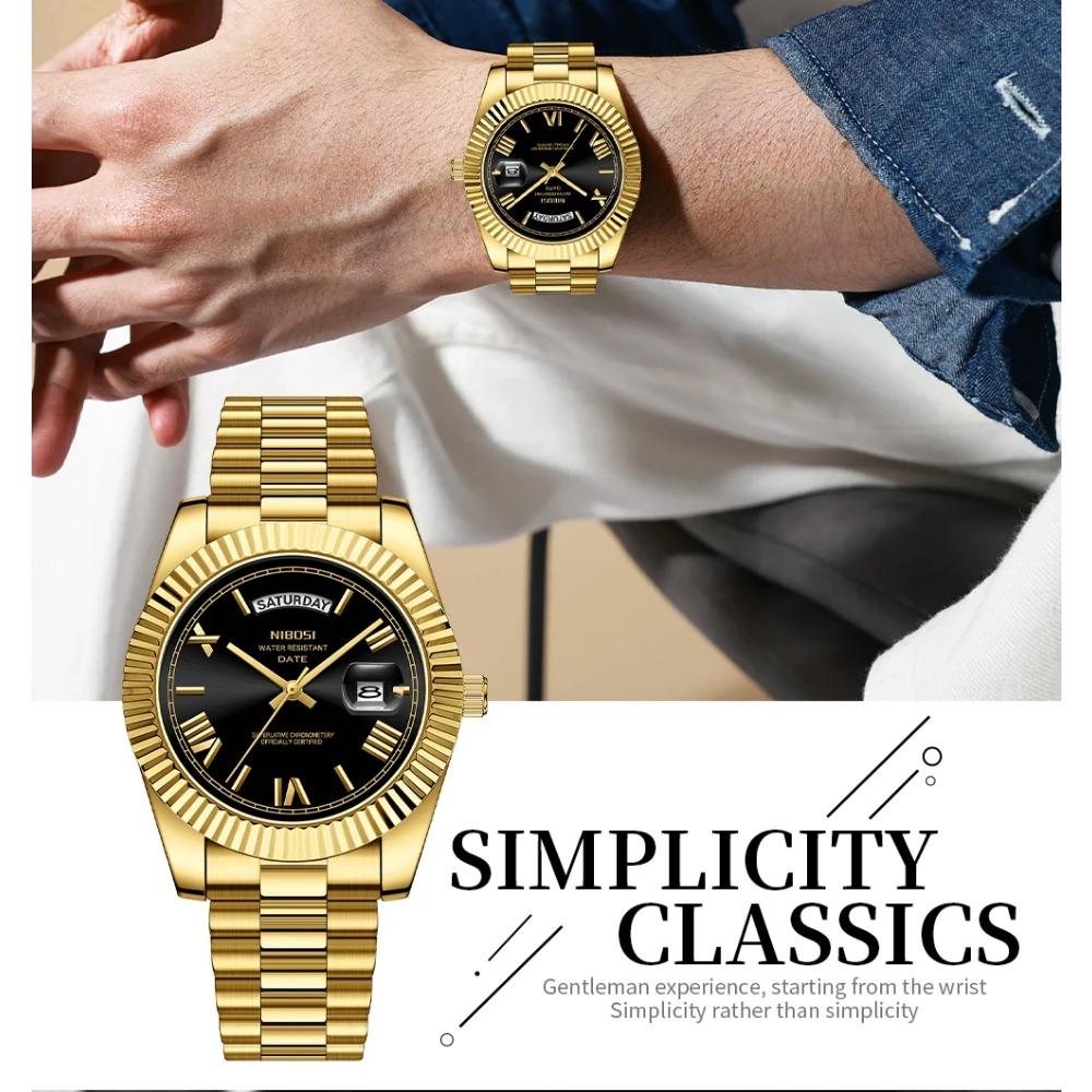 Роскошные кварцевые часы из нержавеющей стали для мужчин Роскошные светящиеся часы с индикацией даты для мужчин