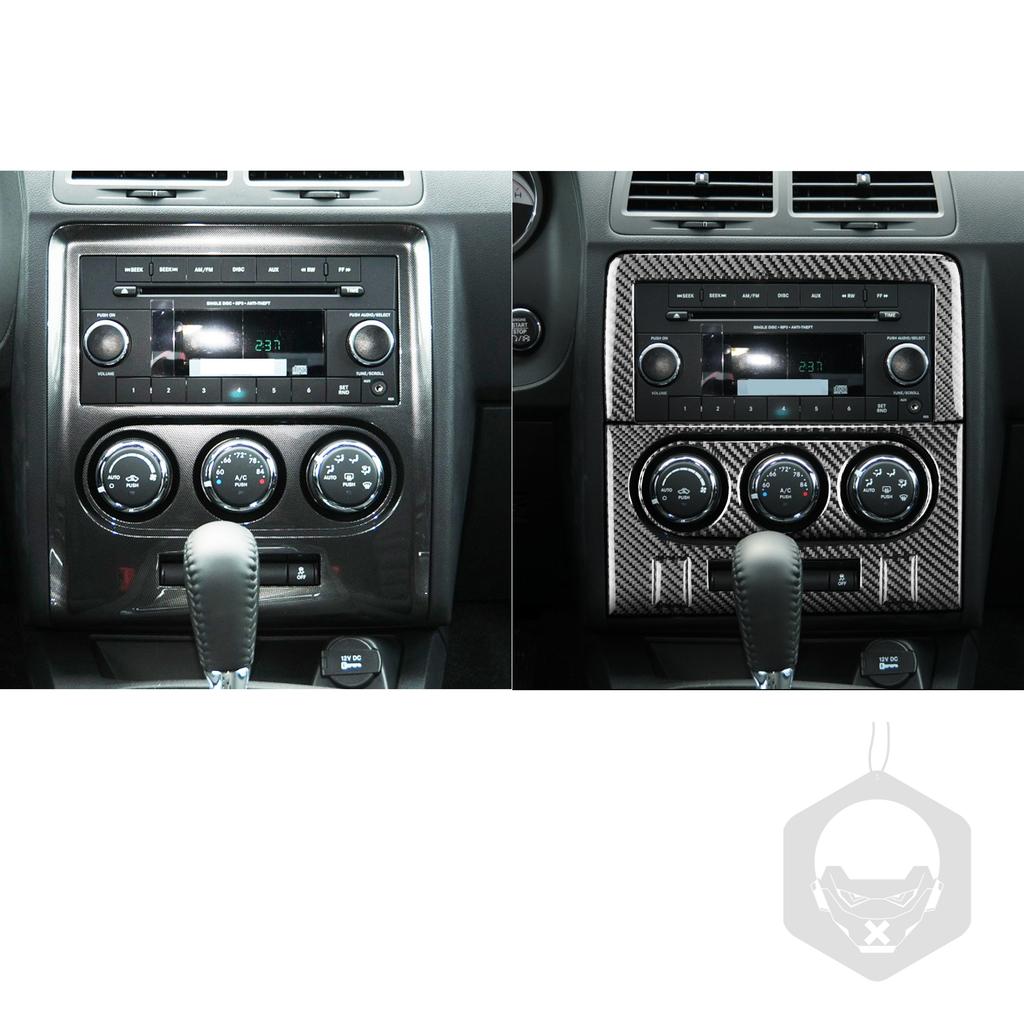 For Dodge Challenger SRT8 2008-2014 Carbon Fiber Center Console Navigation Radio CD AC Panel Trim Cover Car Accessories Sticker