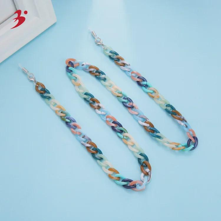 Европейская и американская разноцветная акриловая цепочка для очков - модная и универсальная