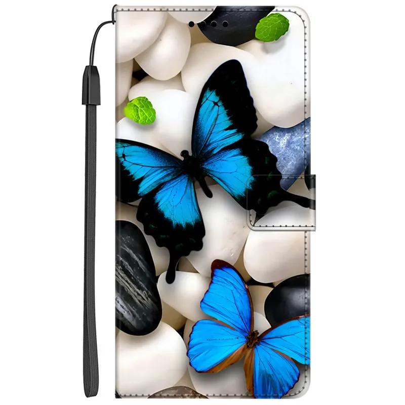 Кожаная обложка-книжка для Realme C71 4G C55 C33 C30 C35 Чехол Кошелек Флип Кот Чехол Животное ПУ Кошелек Подставка Сумка-книжка RealmeC33 4G C35