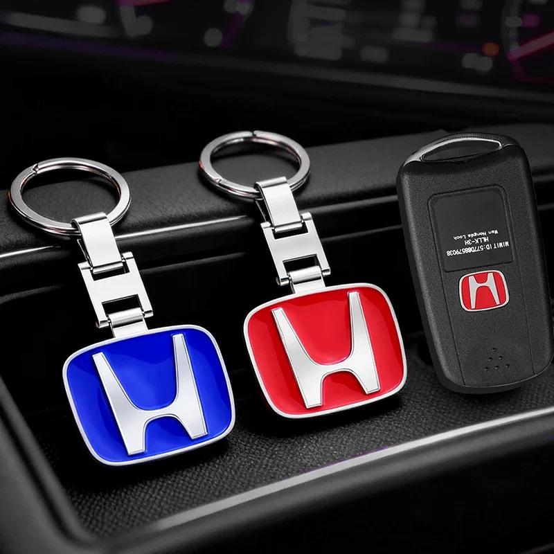 Car Styling 3D Metal Keychain Key Chain Rings for Honda CR-V STEPWGN Civic Accord City XR-V Envix ODYSSEY VEZEL Fit Accessories KU9