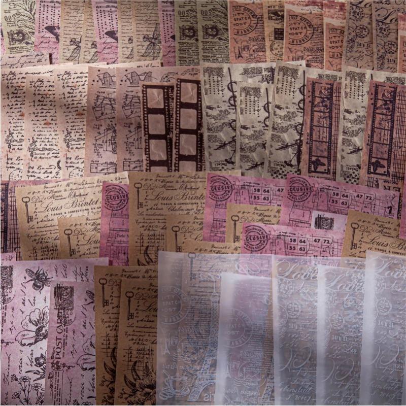 30pcs/pack Vintage Style Material Paper for Decorative Scrapbooking Diary Album Lable Journal Planner Scrapbook Stickers