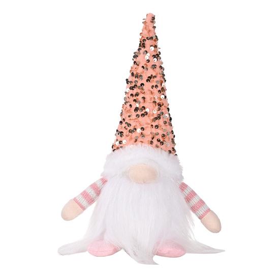 LED Light Up Christmas Gnomes Soft Plush Warm Lighted Dwarf Doll Ornaments with Glitter Sequins Hat for Home Table Decor