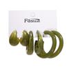 Fashion Colorful Resin Earrings Set  Pearl Hoop Candy Color 2021 New Style for Women Flower Heart Butterfly Cross Earrings