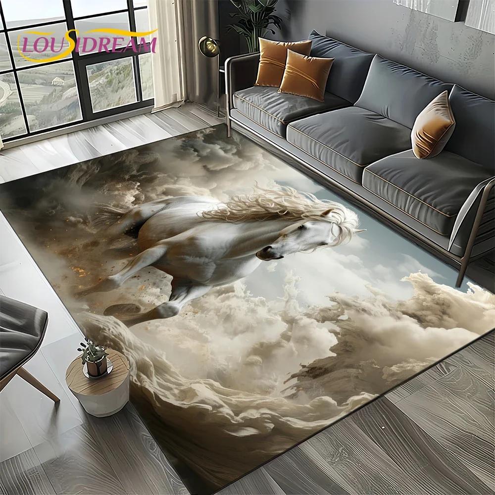 27 Style New Horse Pentium Gallant Steed 3D Animal Carpet Rug for Living Room Bedroom Home Sofa,Kid Area Rug Non-slip Floor Mat