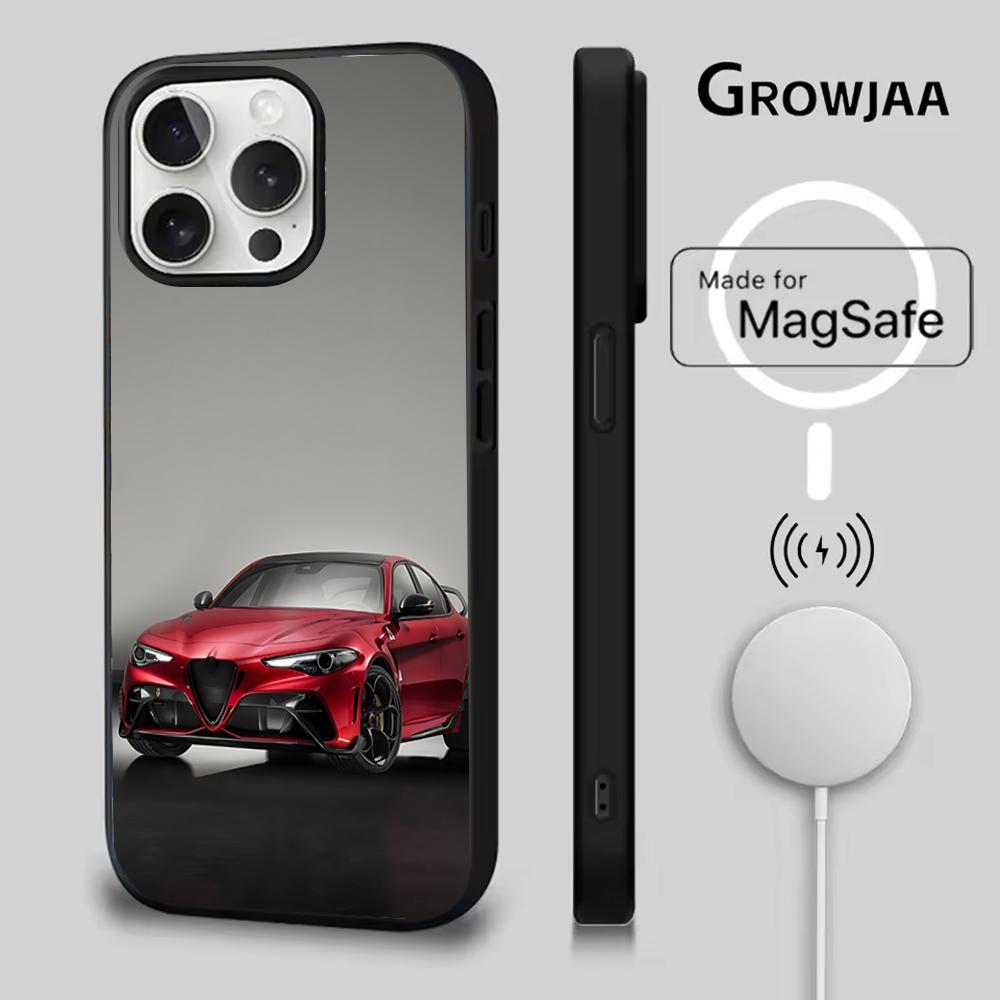 AlfaeS Cool R-RomeoS-S Car Phone Case For iPhone 16e,16,15,14,13,12,11,Plus,Pro,Max,Mini Magsafe Magnetic Wireless Charging