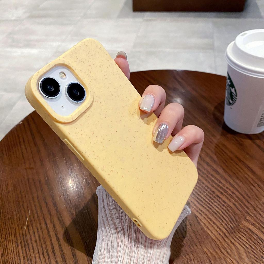 Simple Solid Color Wheat Shell Suitable for IPhone 16 Mobile Phone Case Apple 15 Protective Case