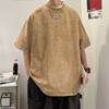 Heavy Fabric Vintage Men Oversized Tees Summer Short  Male Breathable Lightweight Soft Pullover Top