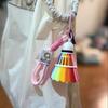 Funny Badminton Keychain Rainbow Color 3D Printing Keyring Fashion Badminton Bag Pendant Gift
