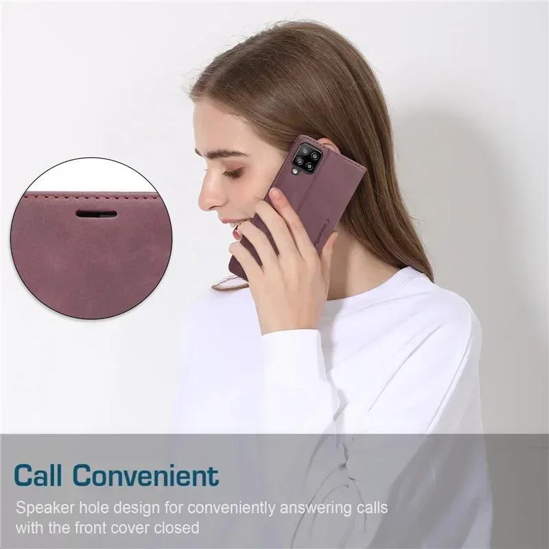 Магнитный кожаный чехол для Samsung A56 A36 A26 A16 A55 A35 A25 A15 A14 A24 A34 A54 A13 A23 A33 A53 A52 Защитный чехол для карт-кошелька