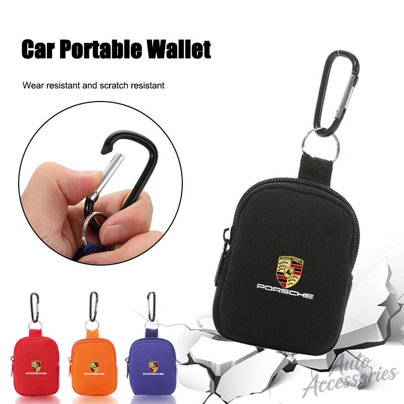 Car Key Bag Card Coin Wallet Accessories Key Protection Package For Porsche Cayenne Panamera Boxster 911 Carrera-GT 718 Sticker IJCDF1