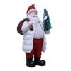 Christmas Santa Claus Figurine Miniature Resin Santa Ornament with Gift Bag for Holiday Indoor Home Tabletop Decor
