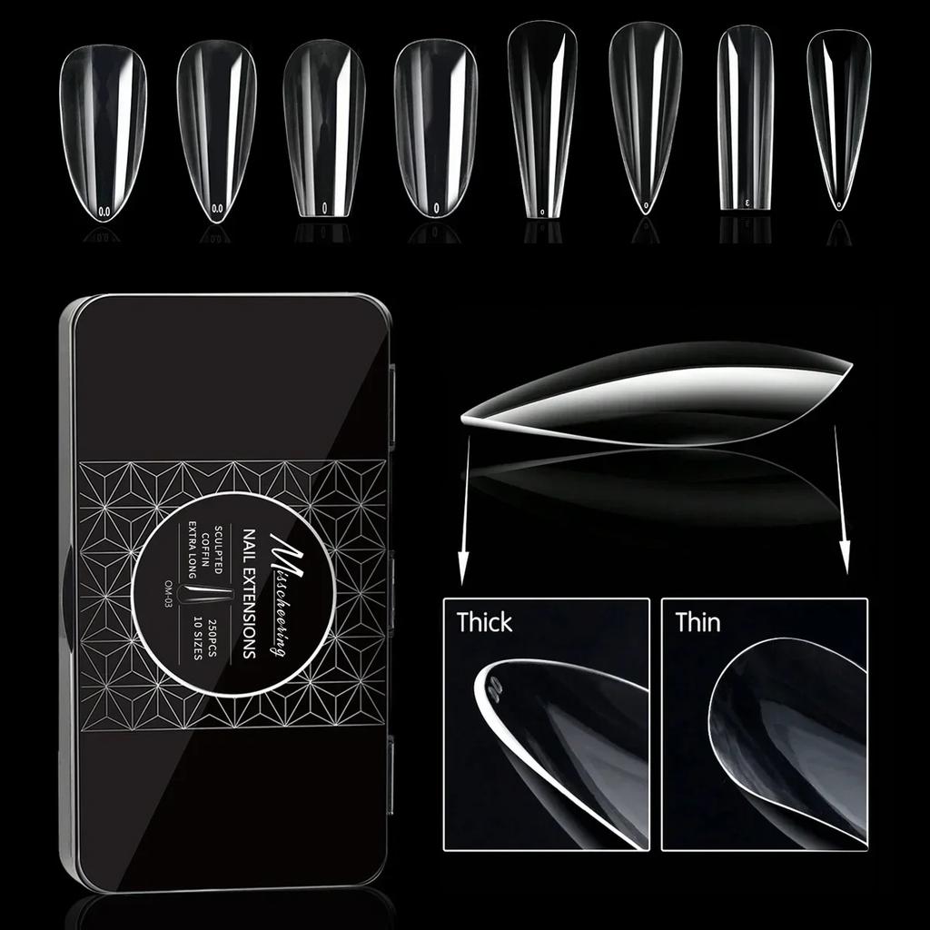 Мягкие гелевые накладные ногти Natural Sculpted Ballet Coffin Almond Fake Nails Full Cover Premium Press On Nails Nail Supplies
