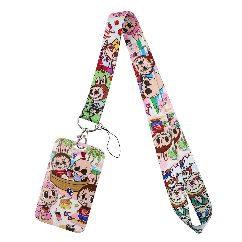 Badge Holders Card Pocket Adjustable Neck Strap for ID Cards, Office, School - Soft Fabric Lanyard for Nurses, Teachers, Kids