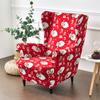 Рождественский чехол для стула с колокольчиком, эластичные чехлы на кресла Kingback из спандекса, эластичные чехлы для одного дивана с чехлом на подушку сиденья
