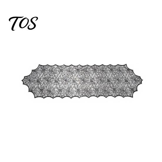 Versatile Coffee Table Runner Spider Web Runner, Black Lace Gothic Cobweb for Halloween Dining Decoration Spooky Home