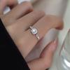 Квадратное кольцо-цепочка с цирконом-бриллиантом, женский нишевый дизайн, высококлассное новое изысканное простое кольцо с имитацией муассанита, ювелирное изделие