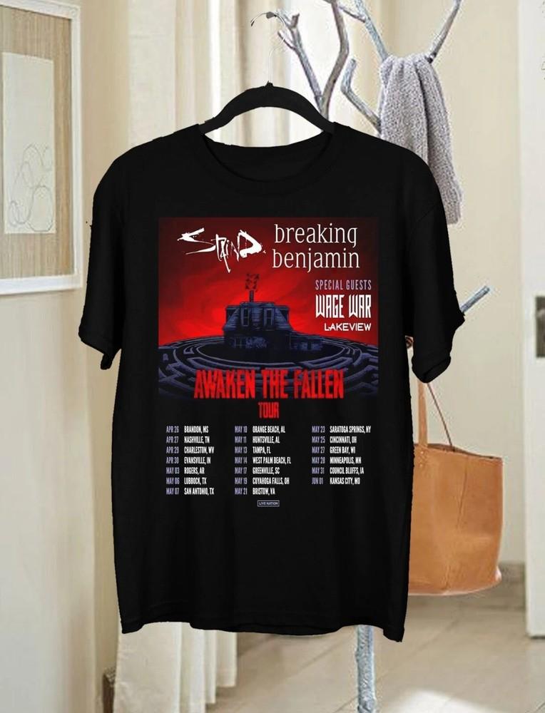 NEW Staind 2025 Tour Concert Short Sleeve Black All Size Shirt BB408 Unisex T-Shirt